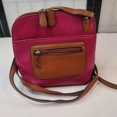 Jaclyn Smith Classic Pink and Brown Crossbody Purse Small - Image 1 of 4