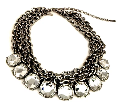Collar Lia Sophia 19" Grueso Infinito Multistrand Cristal Tono Plata Foto 1 de 4