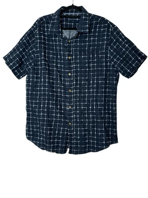 Camisa Sean John Para Hombres Talla 3XLL Mezcla de Lino Manga Corta Utilidad Logo Bolsillo Carrera Foto 1 de 4