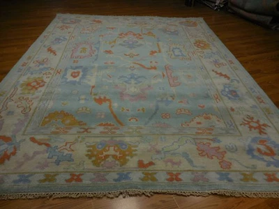 Alfombra turca Oushak, alfombra moderna multicolor, alfombra bohemia hecha a mano 8x10 pies Foto 1 de 4