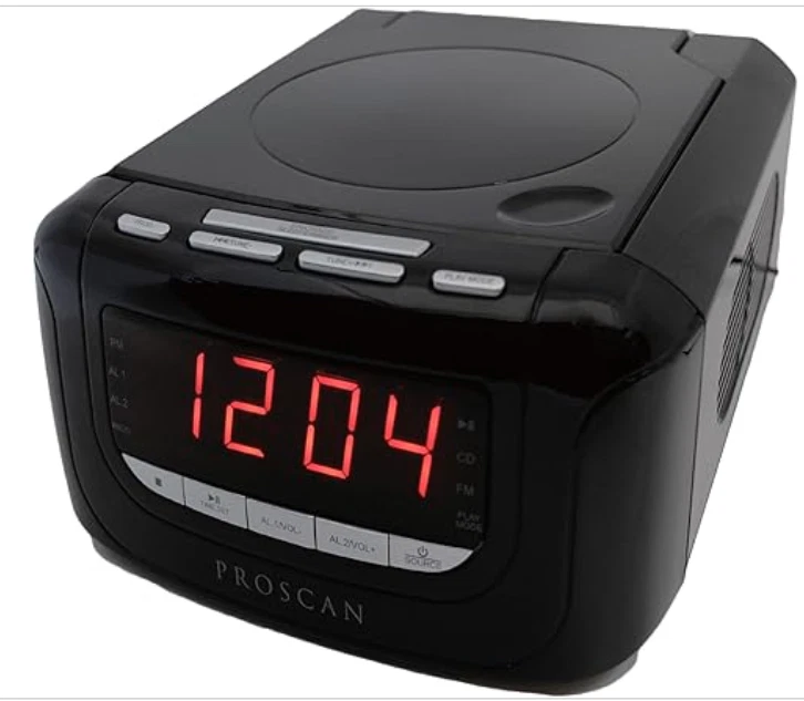 SYLVANIA Proscan CD Clock Radio with USB Charger Black New - Image 1 of 1