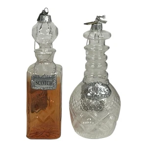 Eric Cortina EC Vodka And Scotch Decanters Bottles Christmas Ornament NWT - Picture 1 of 14