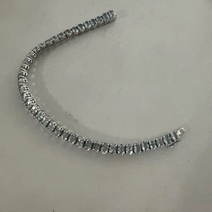 Armband Sterlingsilber mit Aquamarin Edelsteinen 7 Zoll - Bild 1 von 9