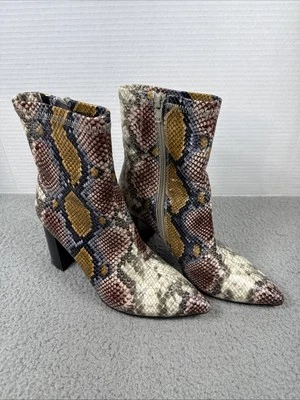 Женские кожаные сапоги Jeffrey Campbell модель Snake на массивных каблуках 3 дюйма разноцветные размер 6 - Изображение 1 из 4