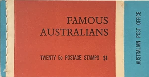 1968 Famous Australians $1 (4x 5c) B130.A.e edition N68/3 postage stamps booklet - Foto 1 di 9