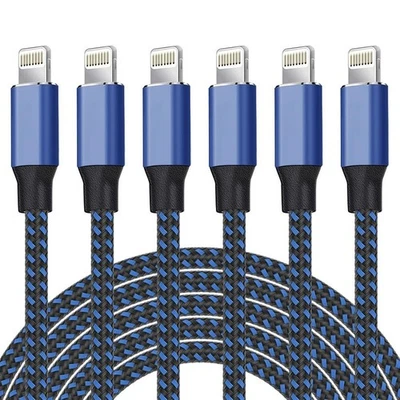 Paquete de 5 cables USB de carga rápida para cargador de iPhone con certificación MFi Foto 1 de 4