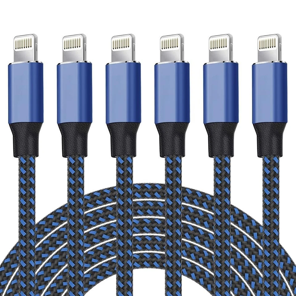 Paquete de 5 cables USB de carga rápida para cargador de iPhone con certificación MFi Foto 1 de 4