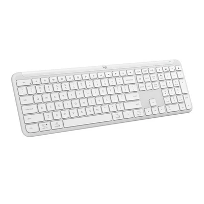 Logitech - K950 Signature Slim Full-size Wireless Keyboard Off-White - Image 1 of 4