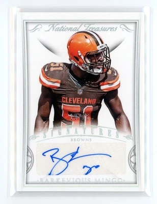 Barkevious Mingo 2015 National Treasures Signatures Silver Auto /15 SSP Browns - Image 1 of 2