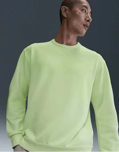 Nike 24.7 Impossibly Soft Fleece Crew Neck HQ6964 701 Men’s Volt S - Picture 1 of 5