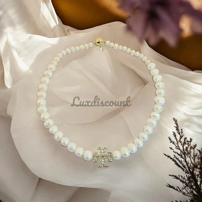 Collar pavé de perlas Moondance de Tory Burch en oro. Foto 1 de 4