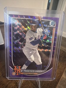 2025 Bowman Chrome Francisco Lindor Purple Geometric /250 #59 Mets A0043 - Picture 1 of 2