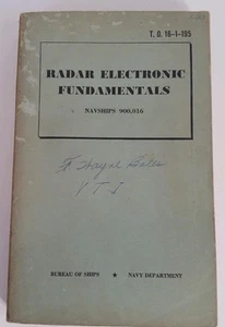 1944 Radar Electronic Fundamentals Book Navy Ships, Navy Dept, 900 016, Wear - Zdjęcie 1 z 11