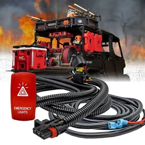 10' Pulse Power Busbar Plug Emergency Light On/Off Rocker Switch Wire Harness - Picture 1 of 7