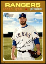 Lance Lynn 2020 Topps Heritage 5x7 Gold #169 /10 Rangers