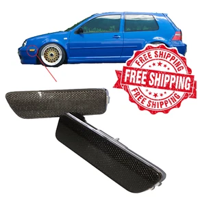 For 99 05 VW Golf Jetta MK4 Front Bumper Side Marker Turn Signal Lights Smoke - Picture 1 of 7