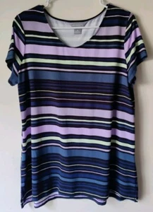 Liz Claiborne Studio T-Shirt Damen mehrfarbig gestreift Baumwolle Pullover Gr. M - Bild 1 von 3