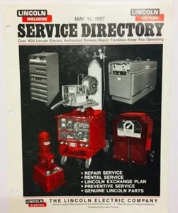 Vintage 1987 Lincoln Electric Company Welders Motors Service Directory Brochure - Picture 1 of 3