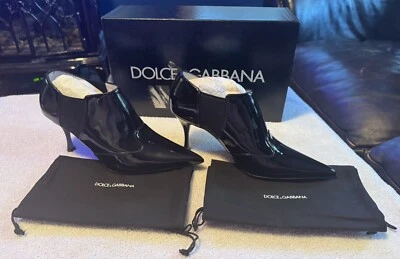 Zapatos de salón Dolce & Gabbana de charol negro en punta/tacones altos talla 36 *LEER POR FAVOR* Foto 1 de 4