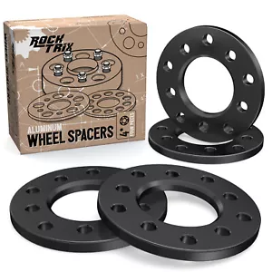 4pc 1/2" Black 5x5 & 5x5.5 Flat Wheel Spacers for Dodge Ford Chevy Chrysler - Picture 1 of 6