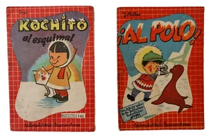 Lot of 2 Vintage 1950s Argentina Mini Children's Books in Spanish Eskimo Stories - Picture 1 of 9