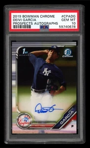2019 Bowman Chrome DEIVI GARCIA Pros Auto 1st Bowman Rookie RC PSA 10 GEM MINT - Picture 1 of 2