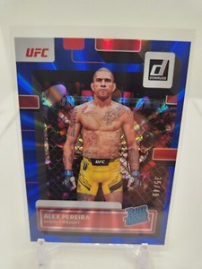 ALEX PEREIRA 2023 PANINI DONRUSS UFC #209 RC RATED ROOKIE  BLUE HOLO LASER /49