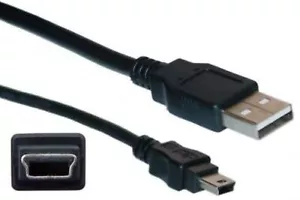 USB Type A Male Minib Male Cable 5 Pin Black 3 Ft Very Good - Picture 1 of 4