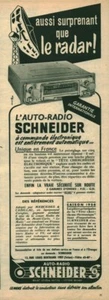 Publicité ancienne l'auto-radio Schneider 1956 issue de magazine - Imagen 1 de 1