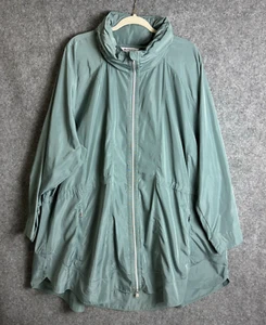 Athleta Jacket Women's 3X Green Drip Drop Rain Jacket Hooded Zip Pockets 591159 - Picture 1 of 12