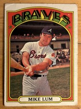 1972 Topps Mike Lum Baseball Card #641 Braves OF Fair O/C Corner & Edge Dings