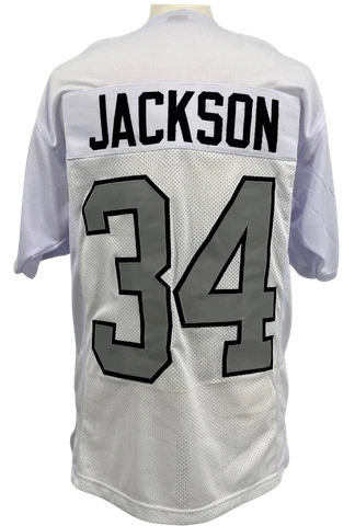 Unsigned Custom Sewn Stitched BO JACKSON Raiders White Jersey S/B M-5XL Cover