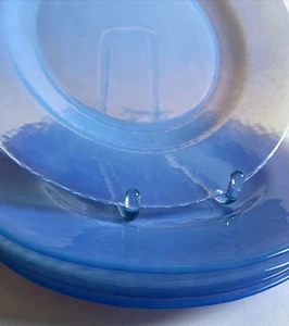 Vetro Effetre Murano Glasteller Speiseteller Essteller Teller Opalin Glas Blau 5 - Bild 1 von 9