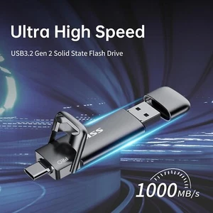 SSK 1TB SSD USB C Stick Up to 1000MB/s, Fast External SSD Hard Drive 1TB Type-c - Picture 1 of 5