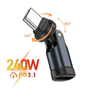 540 Rotation PD240W USB3.1 Usb C to Type C OTG Adapter 5A Fast Charge Cable - Picture 1 of 16