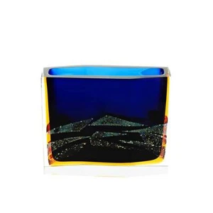 Vase Blumenvase ~JOZY QUEEN~ transp./blau, H=17cm (ART GLASS CRISTALICA) AG00274 - Bild 1 von 2