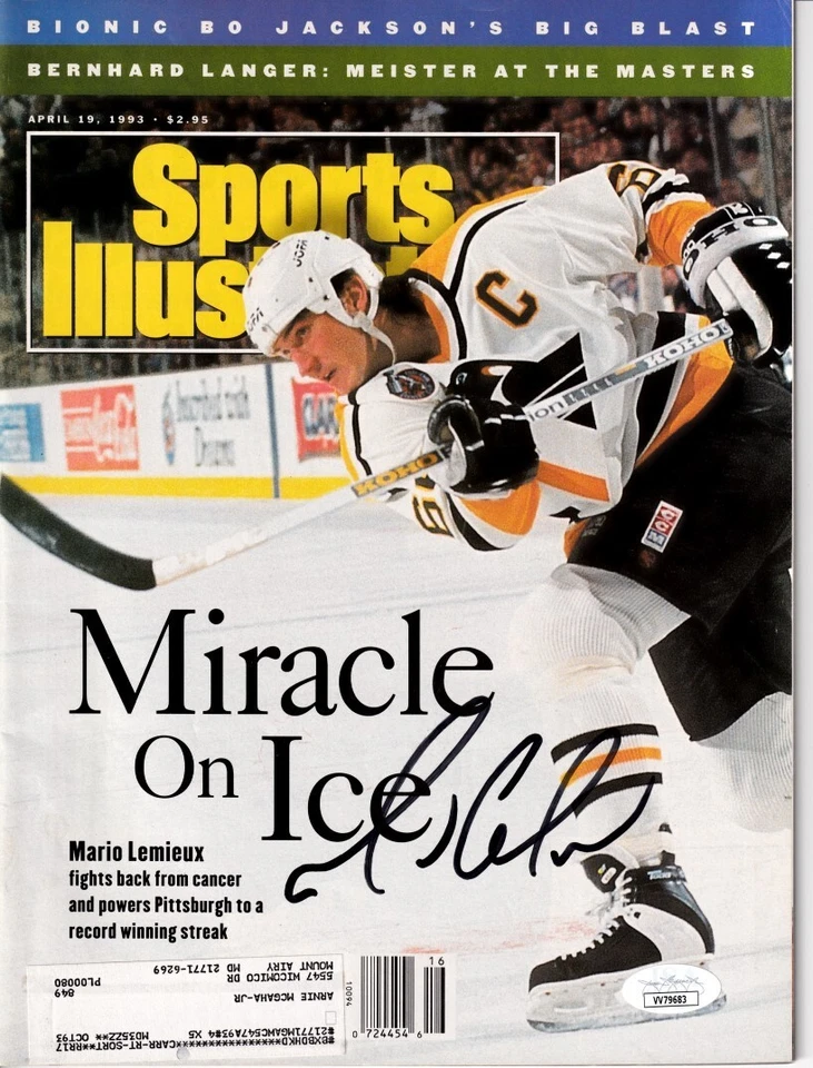 Mario Lemieux signed autograph Penguins 1993 Sports Illustrated SI magazine JSA - Image 1 of 1