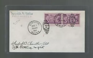 US First Flight Cover Augusta Maine North 1937 Signed by 2 Pilots & Postmaster - Picture 1 of 2