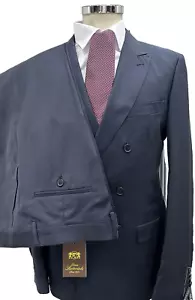Traje Hombre Doble Pecho Azul Slim Fit 46 48 50 52 54 56 58 60 Cool Lana Verano - Imagen 1 de 13