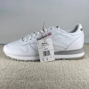Reebok Hombre Tenis Clásicos Cuero Zapatos Entrenadores Blanco Gris Goma Talla GY3558 - Imagen 1 de 9
