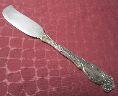 VIOLET Butter Spreader or Knife 1905 Antique Silverplate No Monogram          GU - Image 1 of 3