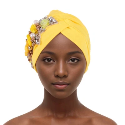 Mujeres Africanas Gorros Flor Hiyab Sombrero Quimio Gorra Musulmana Turbante Gorro Cabeza Envolvente Foto 1 de 4