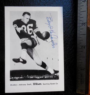 1964c RARE Wilson Advisory Staff CARD Boyd Dowler Green Bay Packers 2 3/4" x 4" - Image 1 of 2
