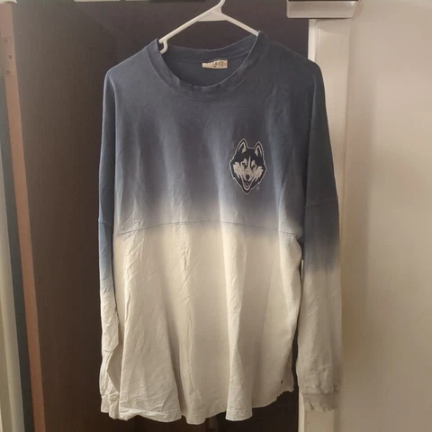 Spirit Jersey Womens Medium Dip Dyed UCONN Huskies Ombre Connecticut Collegiate Cover