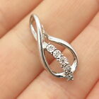 925 Sterling Silver Real Diamond Infinity / Crossover Slide Pendant