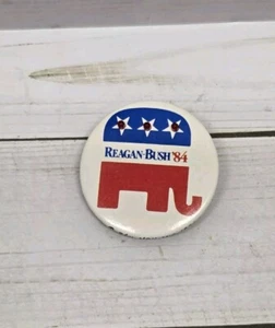 RARE Vtg 1984 Reagan Bush 84 Campaign Blinking Lights and Music Button - Picture 1 of 4