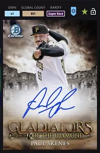 🚨 Topps Bunt DIGITAL🚨 2024 Bowman Gladiators Signature - Paul Skenes - Picture 1 of 3