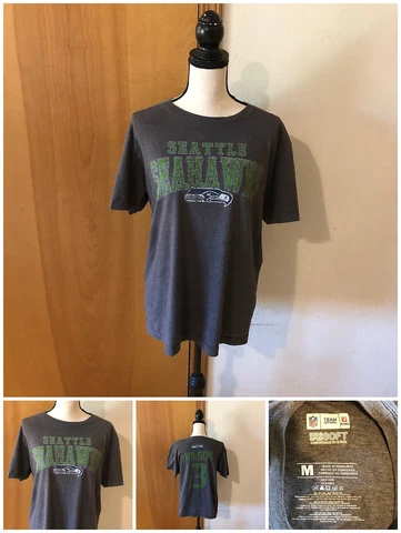 NFL Players Team Apparel Ring Spun Soft Adult M Seattle Seahawk T Shirt Wilson 3 Cover