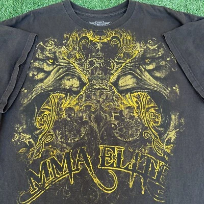 Camiseta negra descolorida ojos tribales élite MMA vintage Y2K para hombre XL Jesse Pinkman Foto 1 de 4