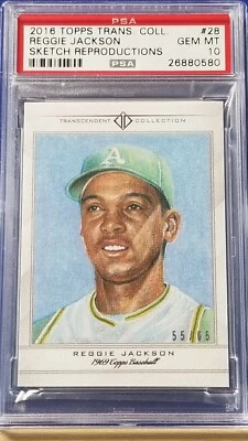 Reggie Jackson - 2016 Topps Transcendent Sketch #28  PSA 10  #55/65    - Image 1 of 2